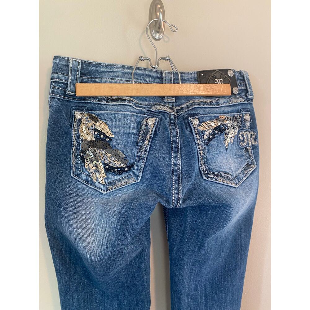 Miss Me Sequin Studded Boot Cut Jeans Size 27